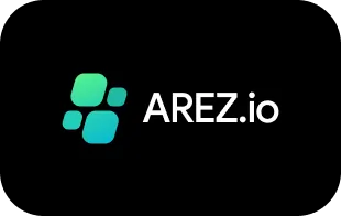 Arez.io logo + text white