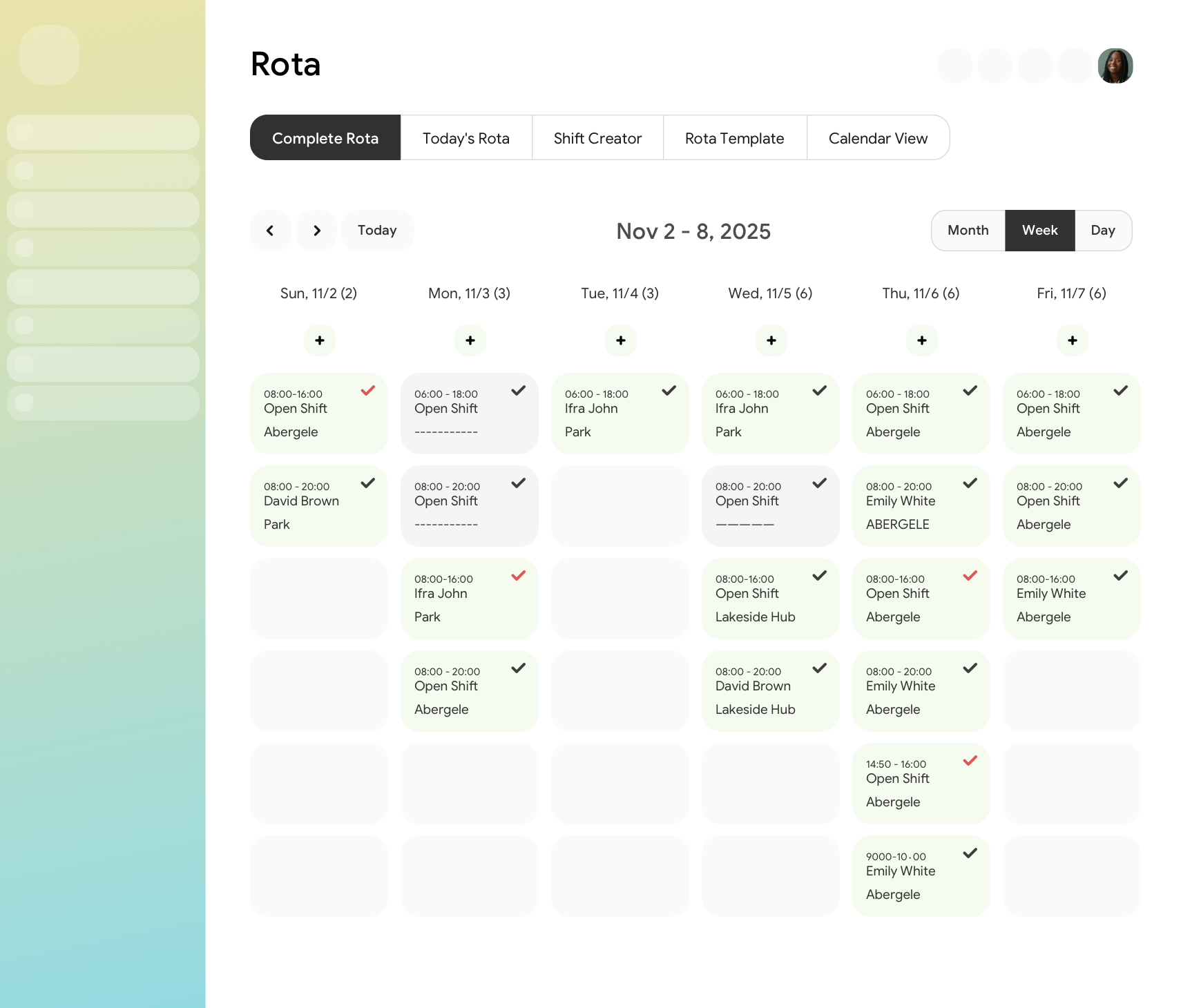  Shift & Rota Scheduling